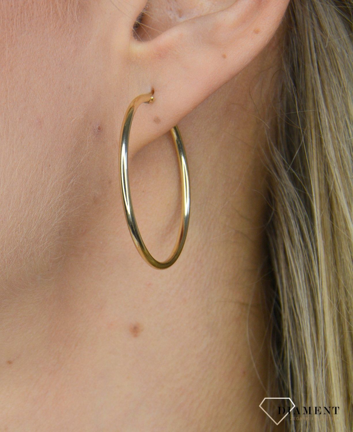 Złote kolczyki koła cienkie 5 cm KL 1473Fd.jpg